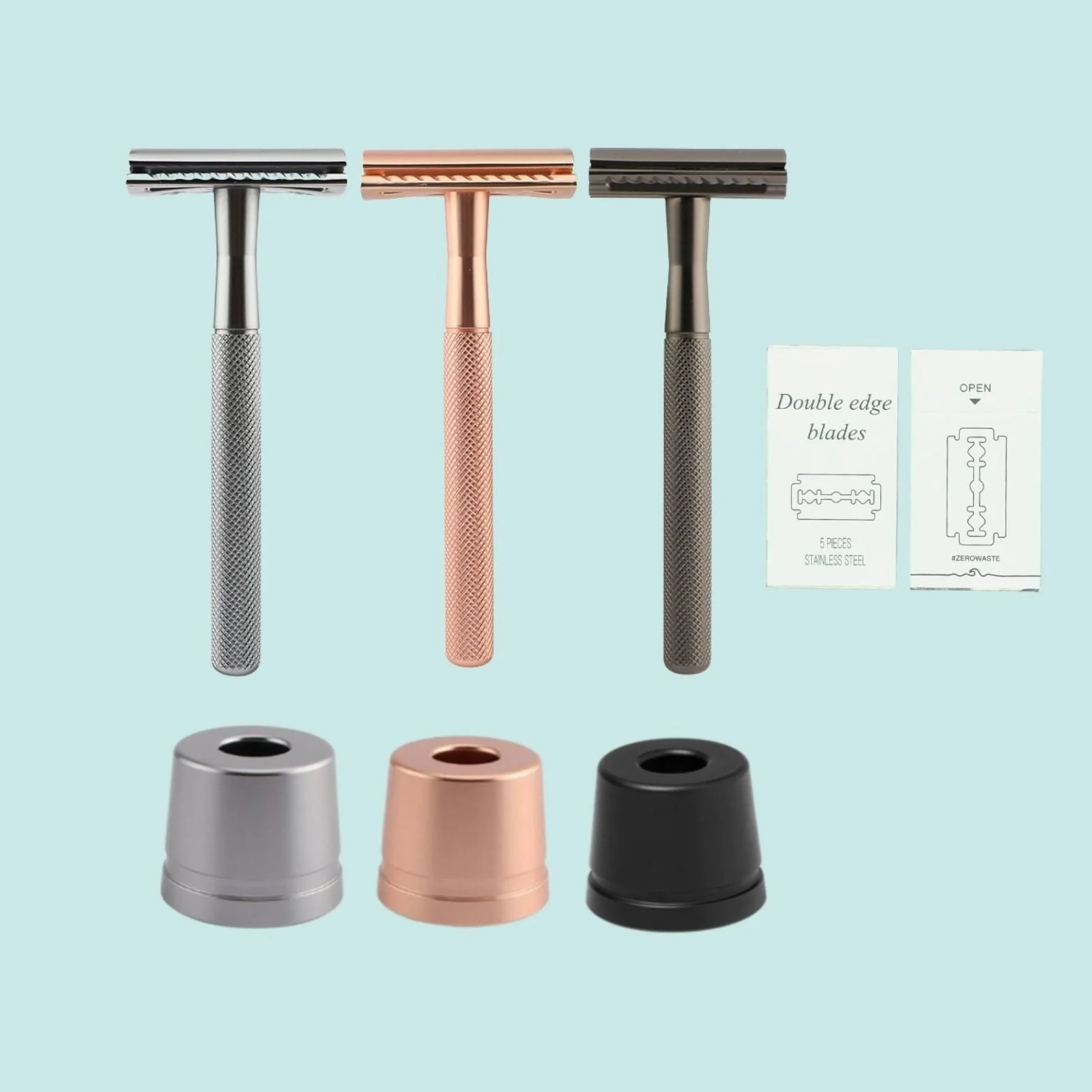 DUBBELZIJDIGE SCHEERMESJES RVS | 5 stuks - Image 5